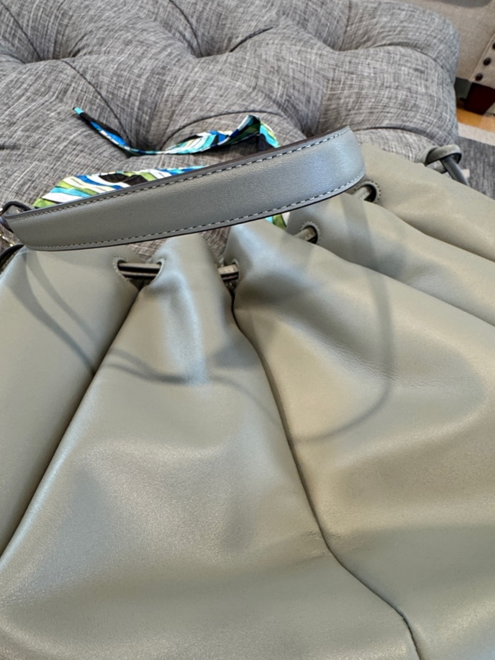 Kate Spade Bag Pinch Smooth Leather Quiet Luxury Shoulder Bag Oyster Shell Green - Picture 16 of 17